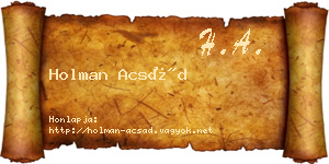 Holman Acsád névjegykártya